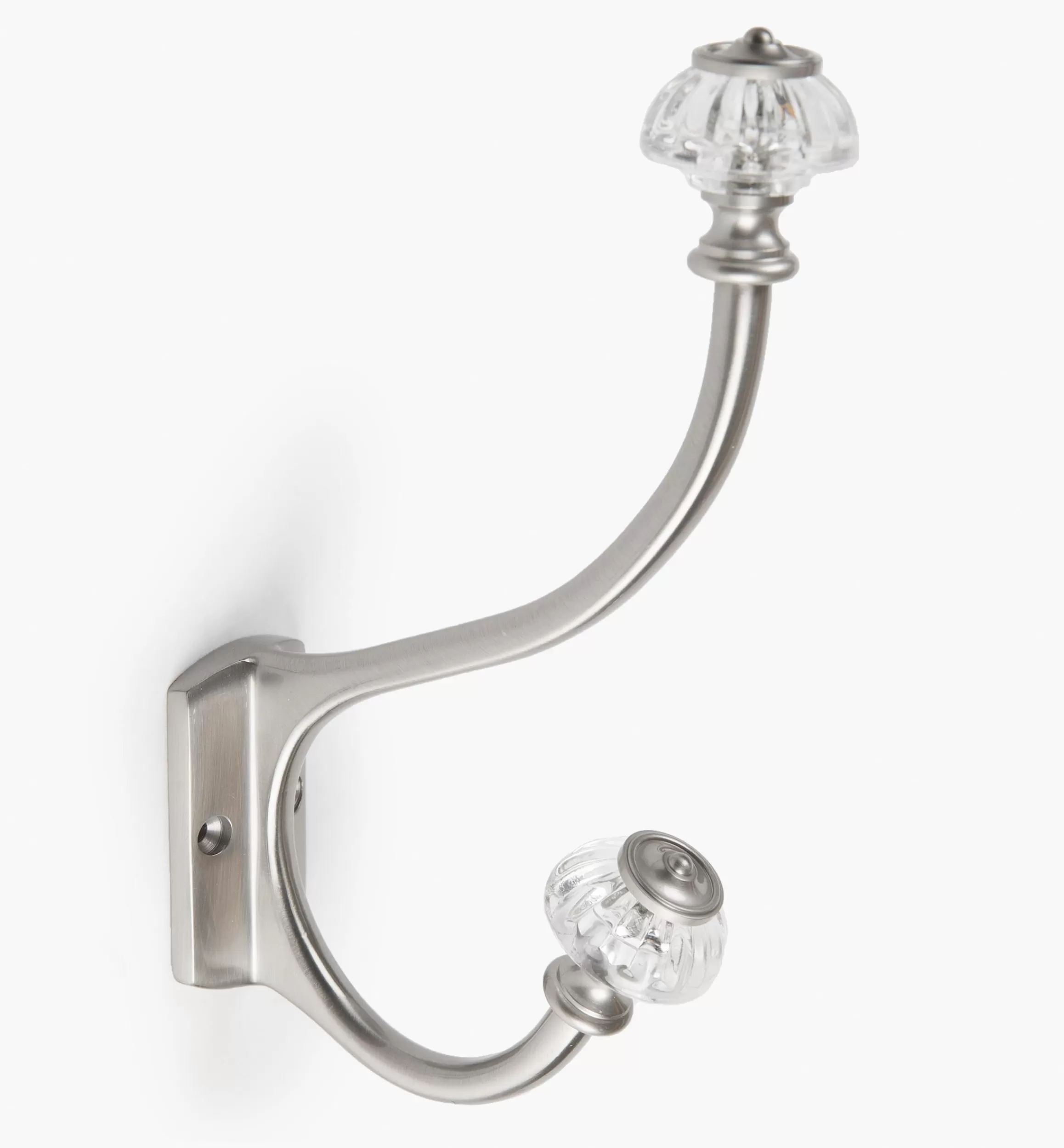 Lee Valley Brass Coat Hook With Victorian Crystal Knobs