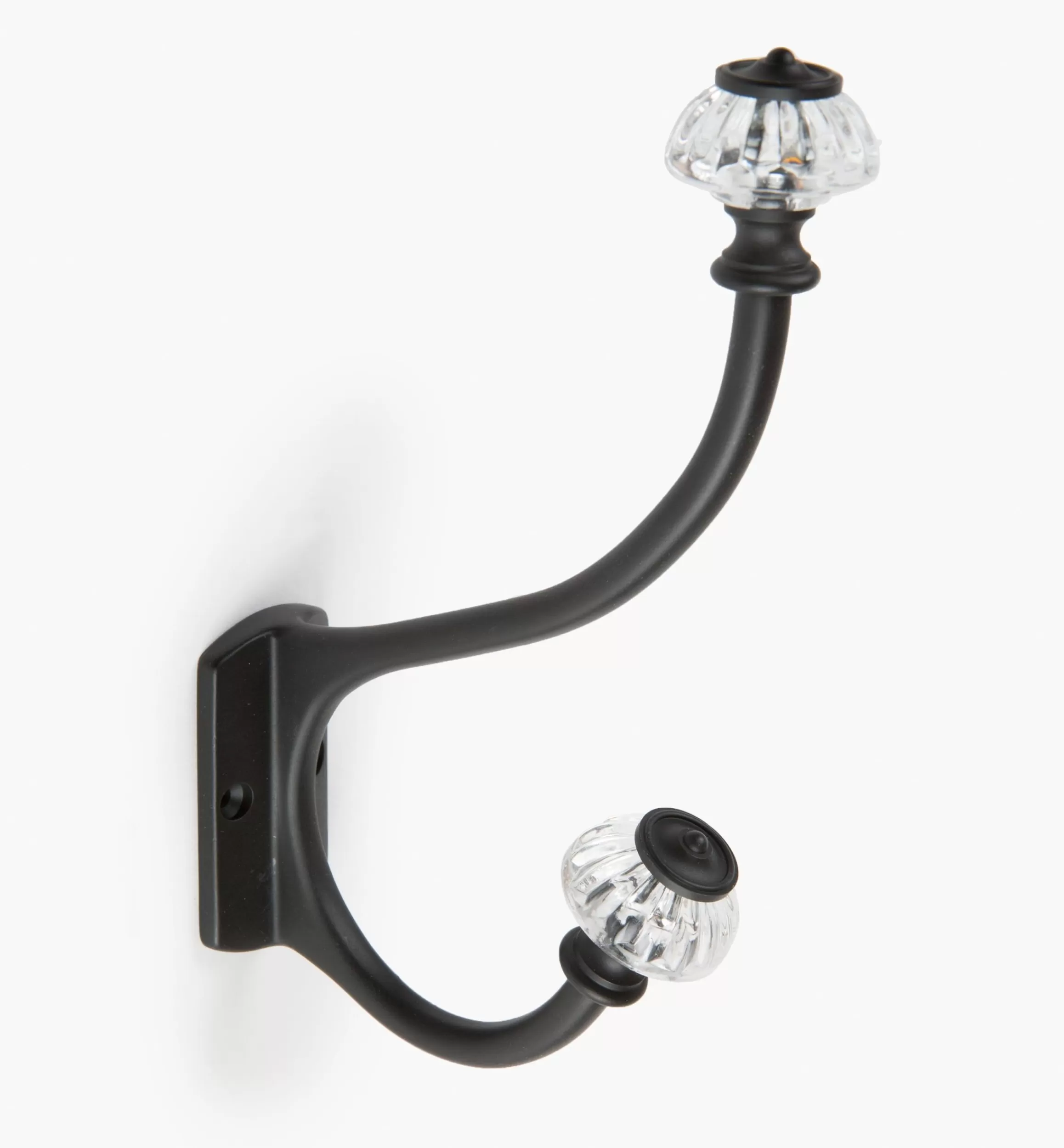 Lee Valley Brass Coat Hook With Victorian Crystal Knobs