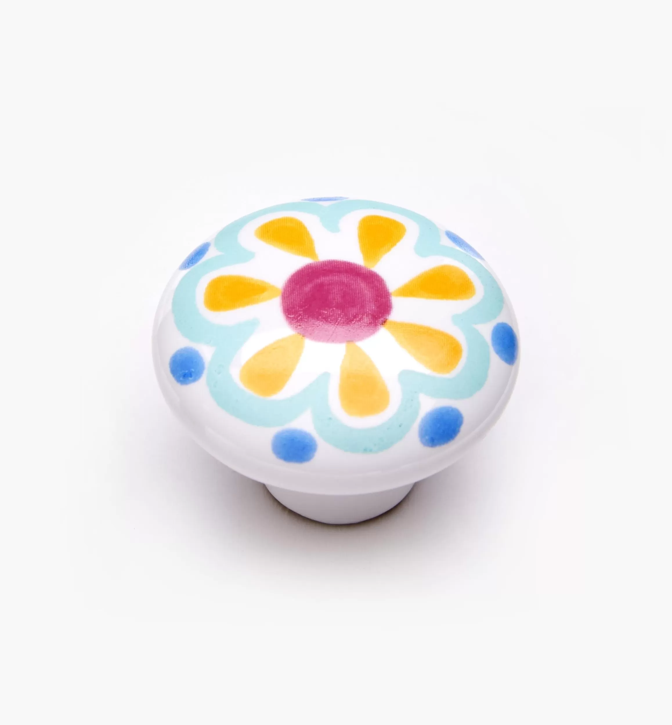 Lee Valley Brown Floral Painted Ceramic Knobs