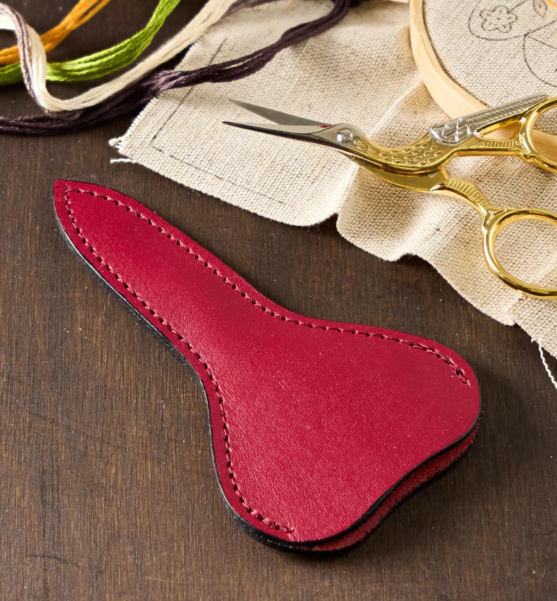 Lee Valley Fitted Leather Sheath For Stork Scissors