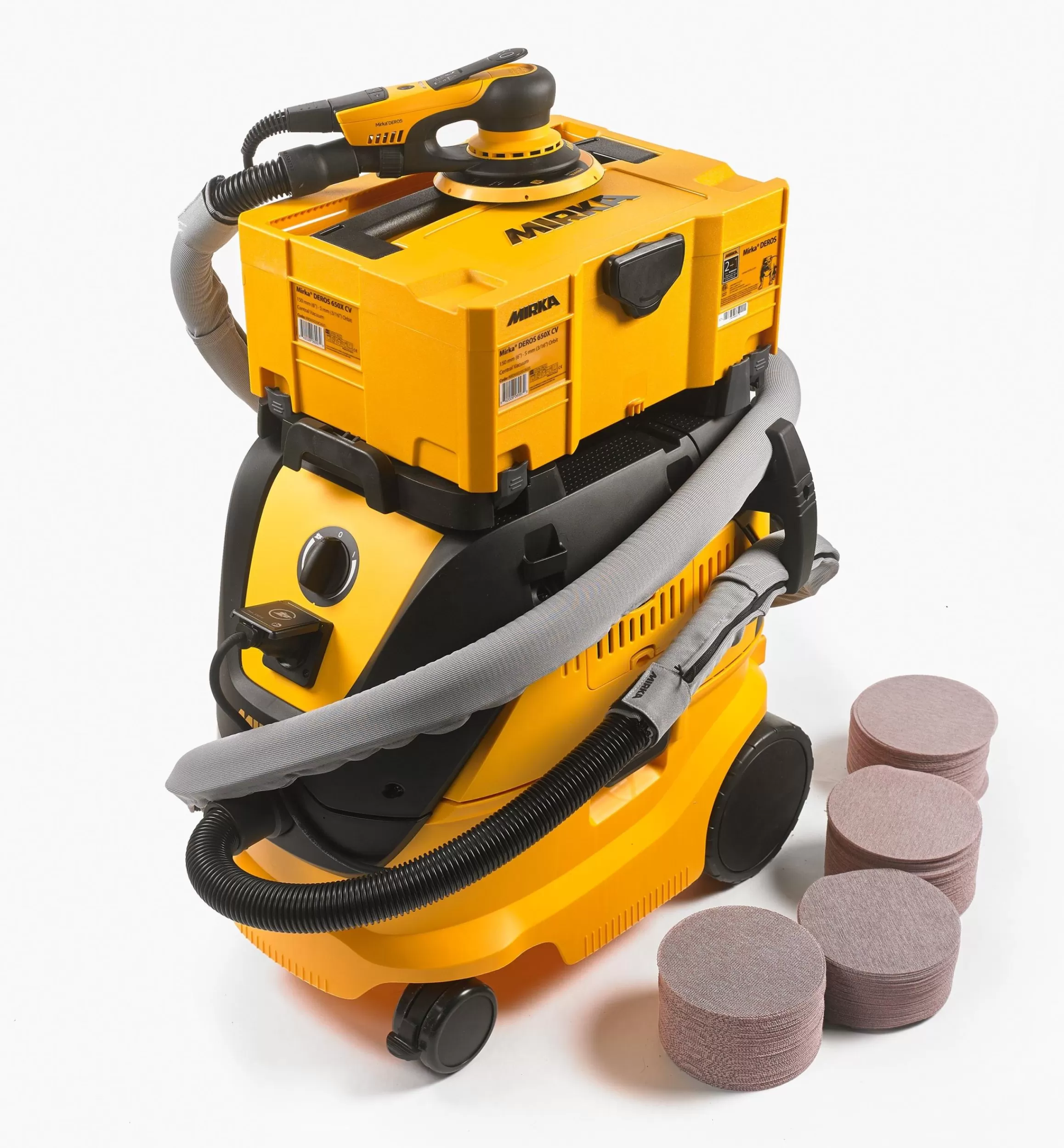 Lee Valley Mirka DEROS 6"/5mm Electric Sander & Dust Collector Kits