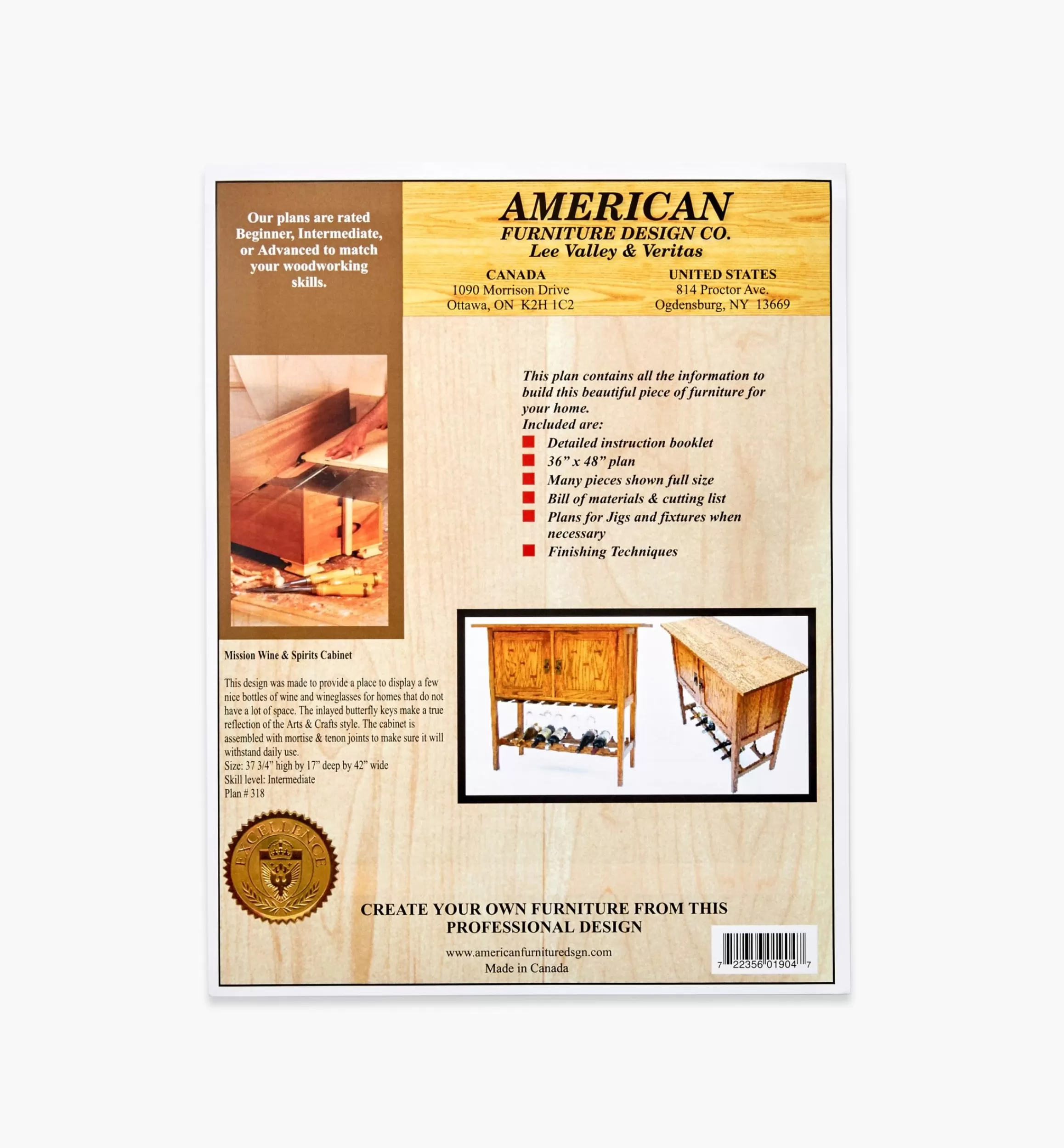 Lee Valley Mission Wine & Spirits Cabinet Plan