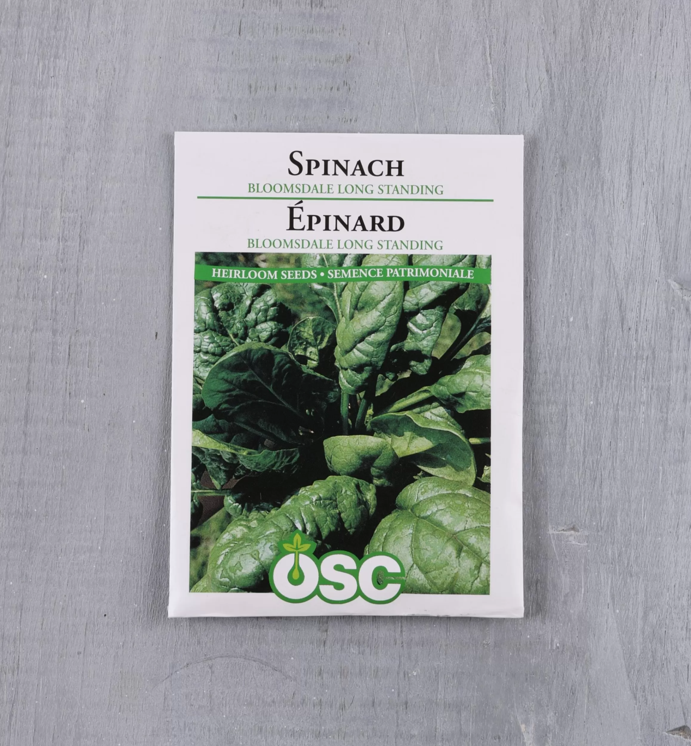 Lee Valley OSC Spinach Seed Packet