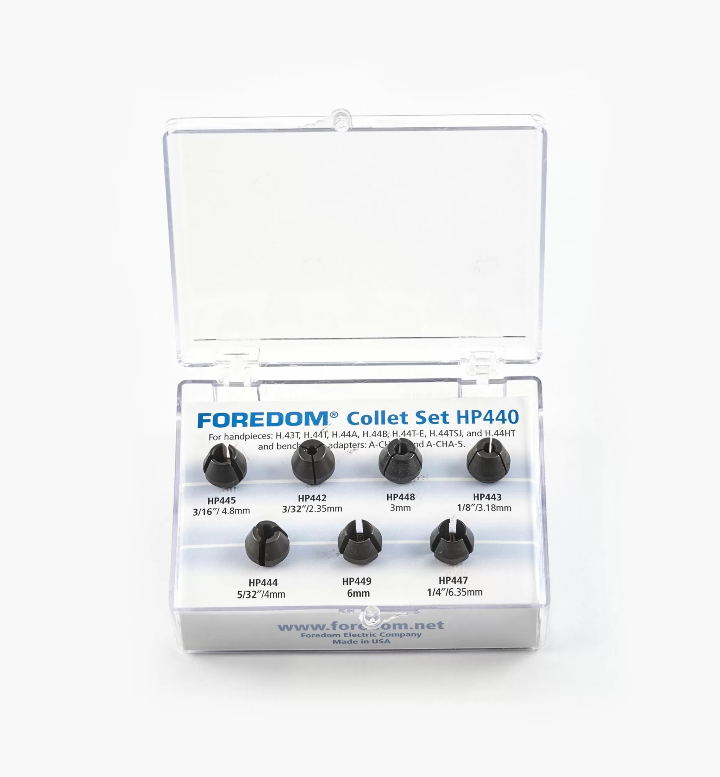 Lee Valley 7-Pc. Collet Set For Foredom #44T Handpiece
