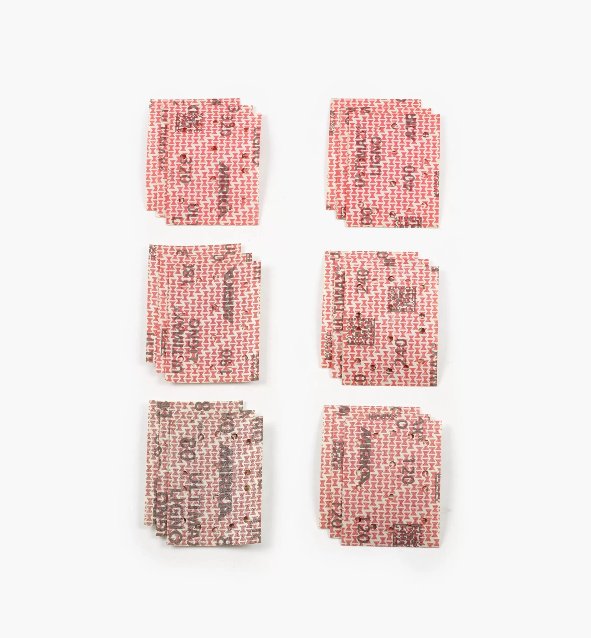 Lee Valley 18-Pc. Sample Pack Of 3" × 4" Mirka Ultimax Ligno Grip Sheets