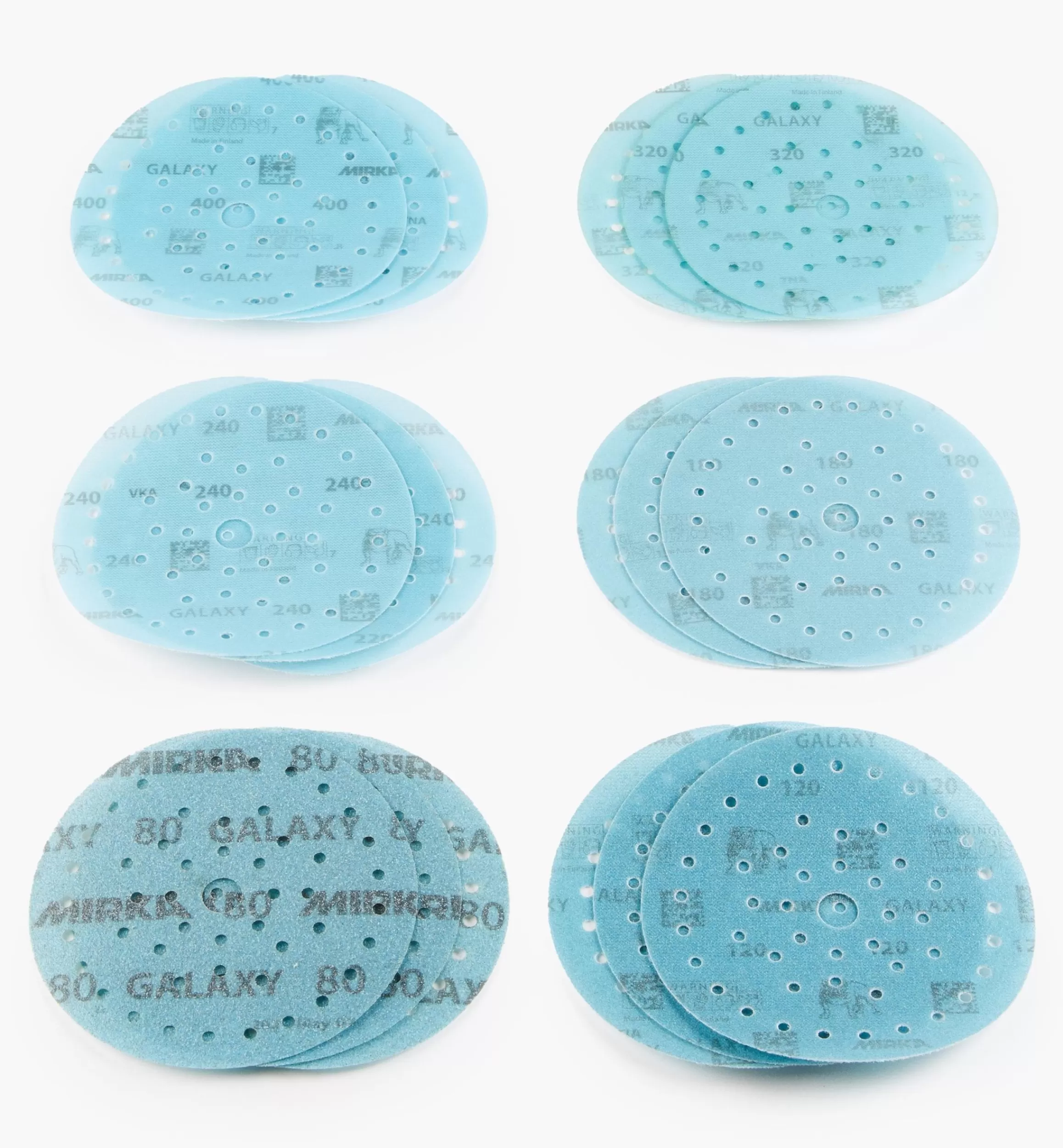 Lee Valley 18-Pc. Sample Pack Of Mirka 6" Galaxy Multifit Grip Discs