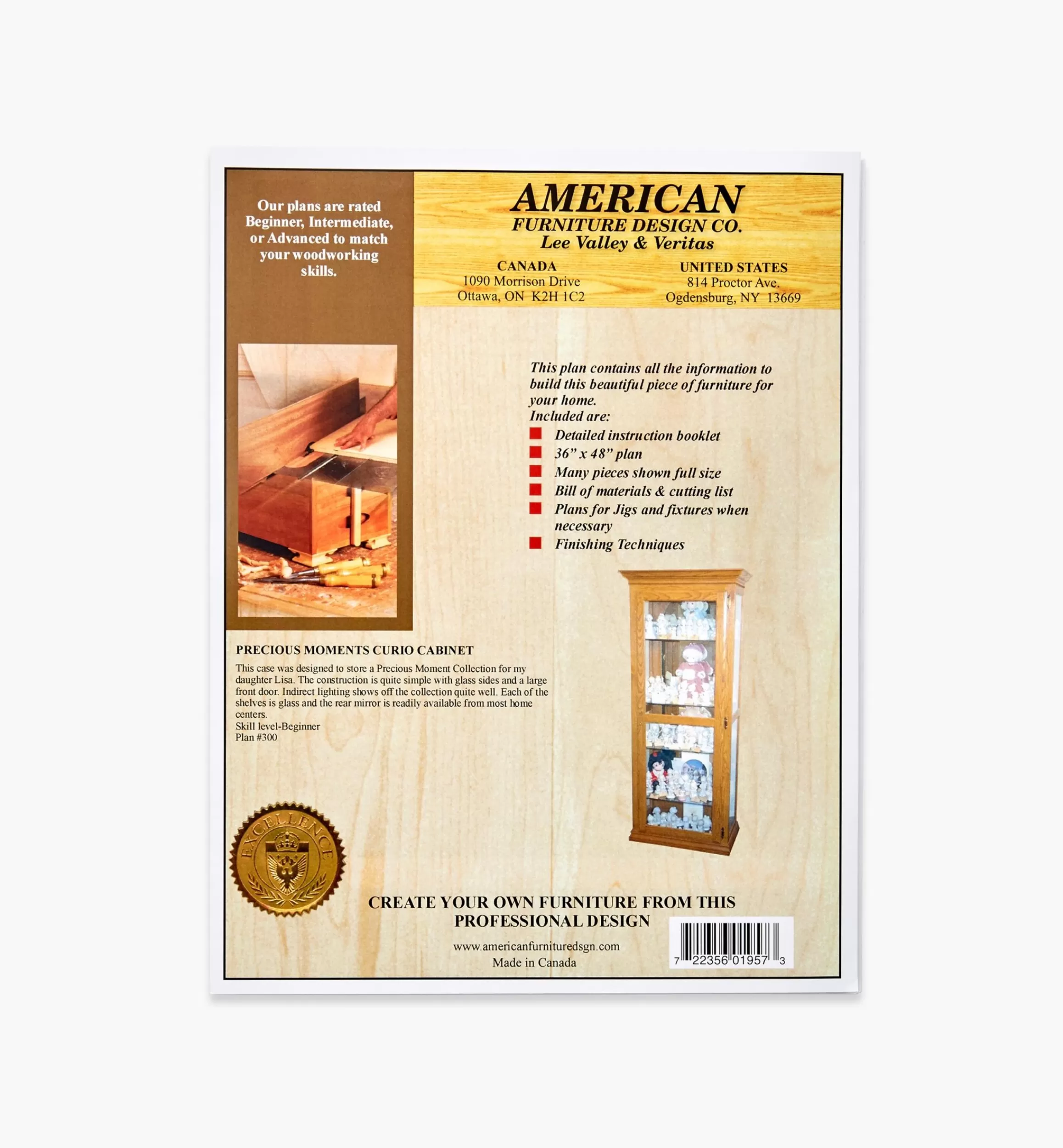 Lee Valley Precious Moments Curio Cabinet Plan