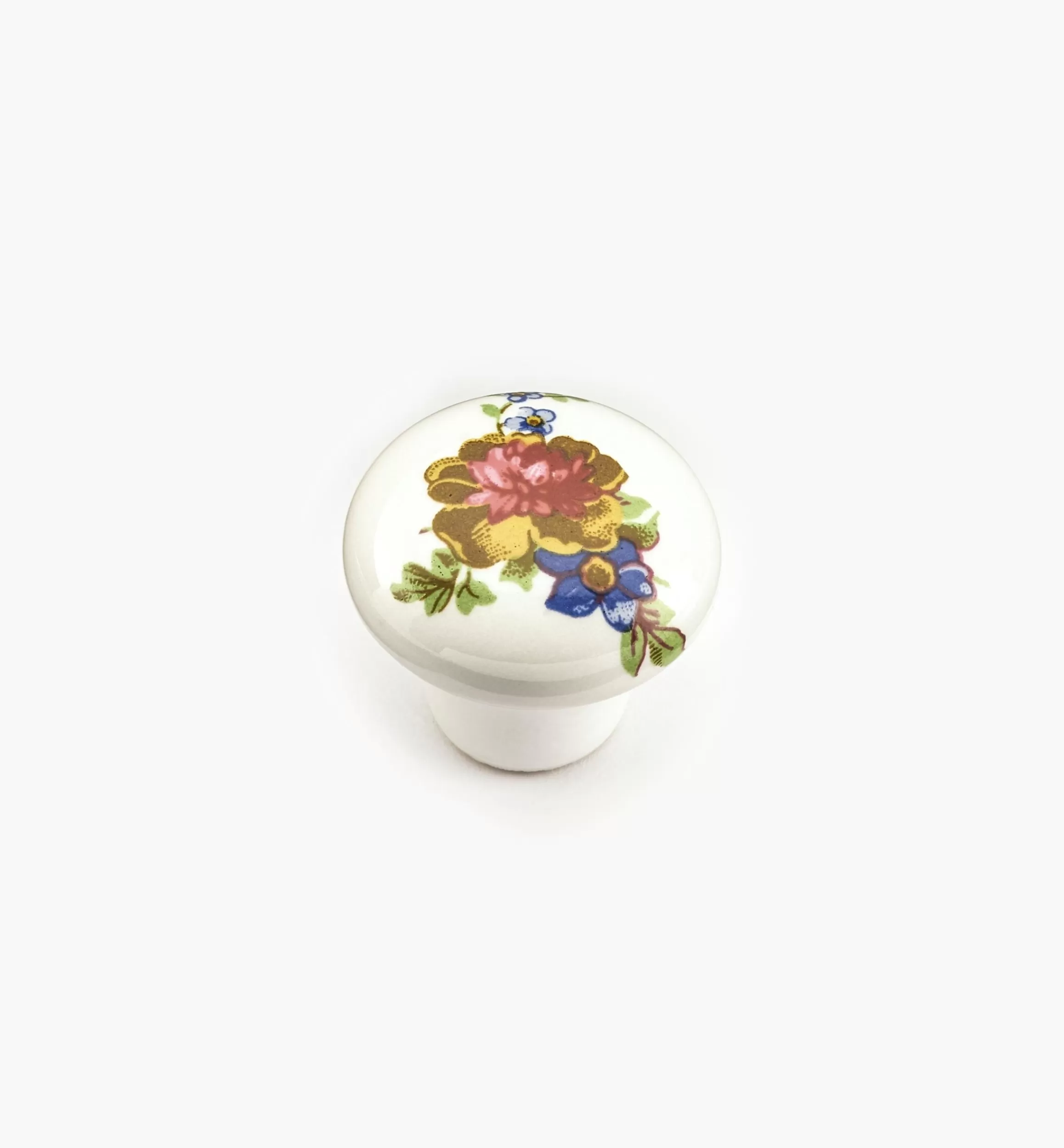 Lee Valley Red/Blue Floral Ceramic Knobs