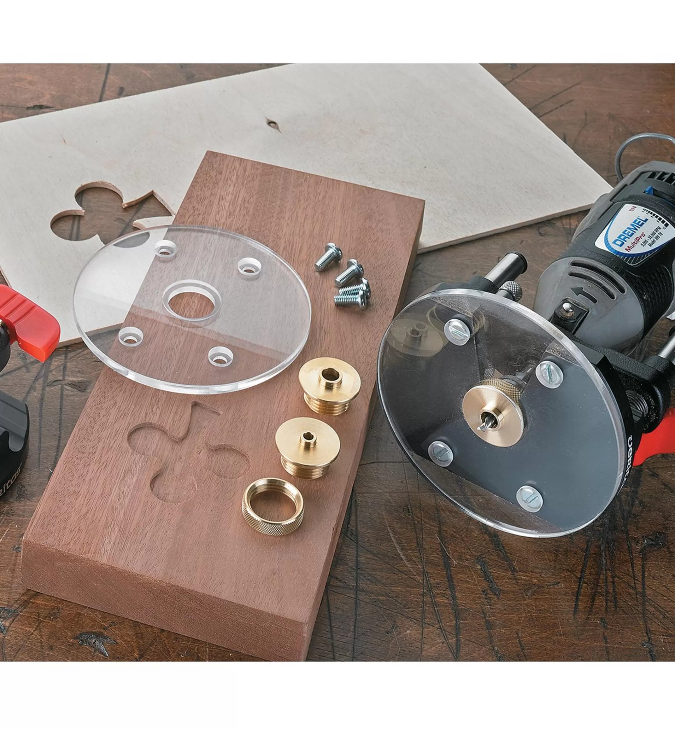 Lee Valley Veritas Template Bushings & Base Plate For Rotary Tool Plunge Base